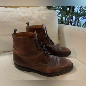 Peter Huber Brown Leather Lace Up Cap Toe Chukka Boots Dress Shoes Size 10